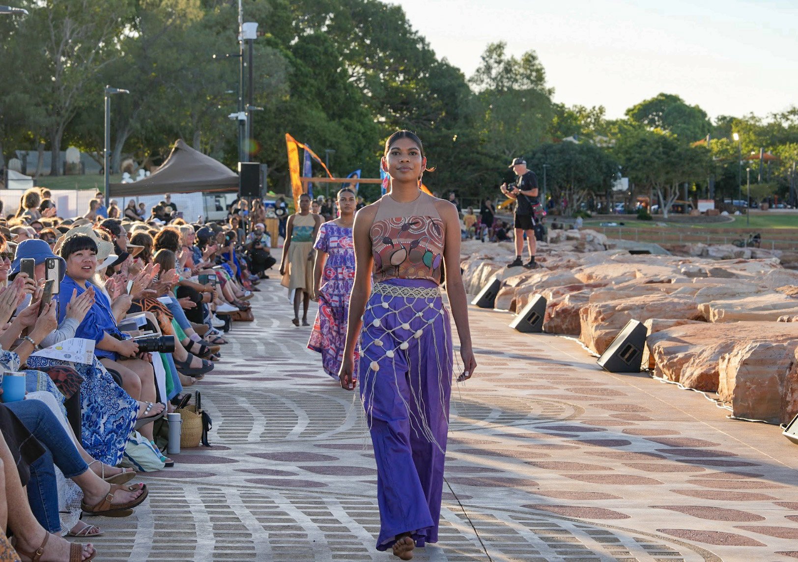 Rubibi / Broome jetty transforms into runway to showcase Kimberley Aboriginal fashion