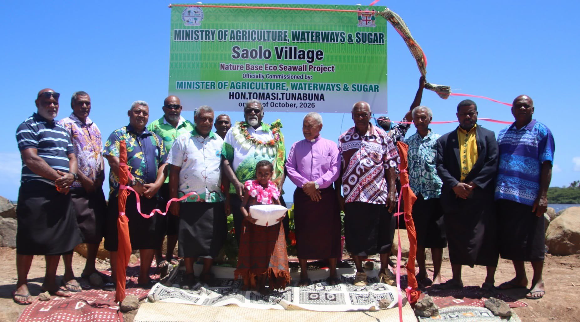 Fijian village's shoreline strengthened as erosion threatens homes