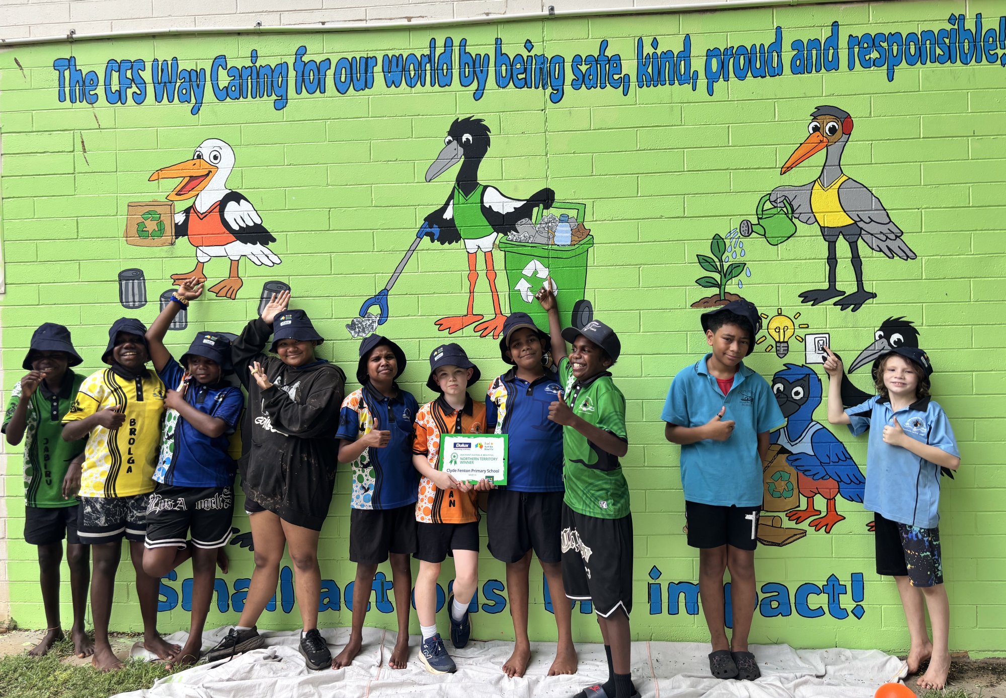Katherine students share caring for Country messages through school mural