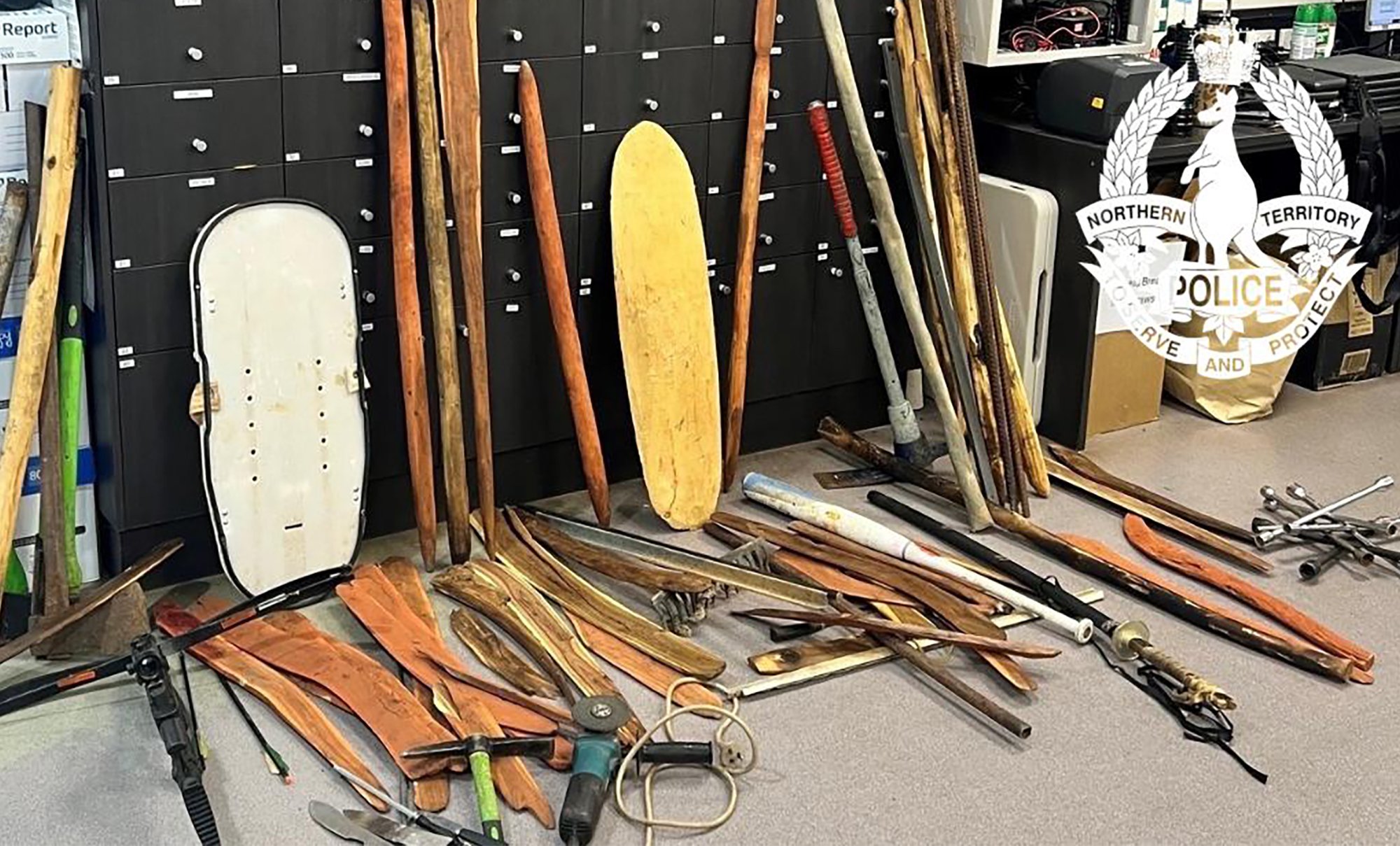 Weapons seized after violent disturbance at town camp