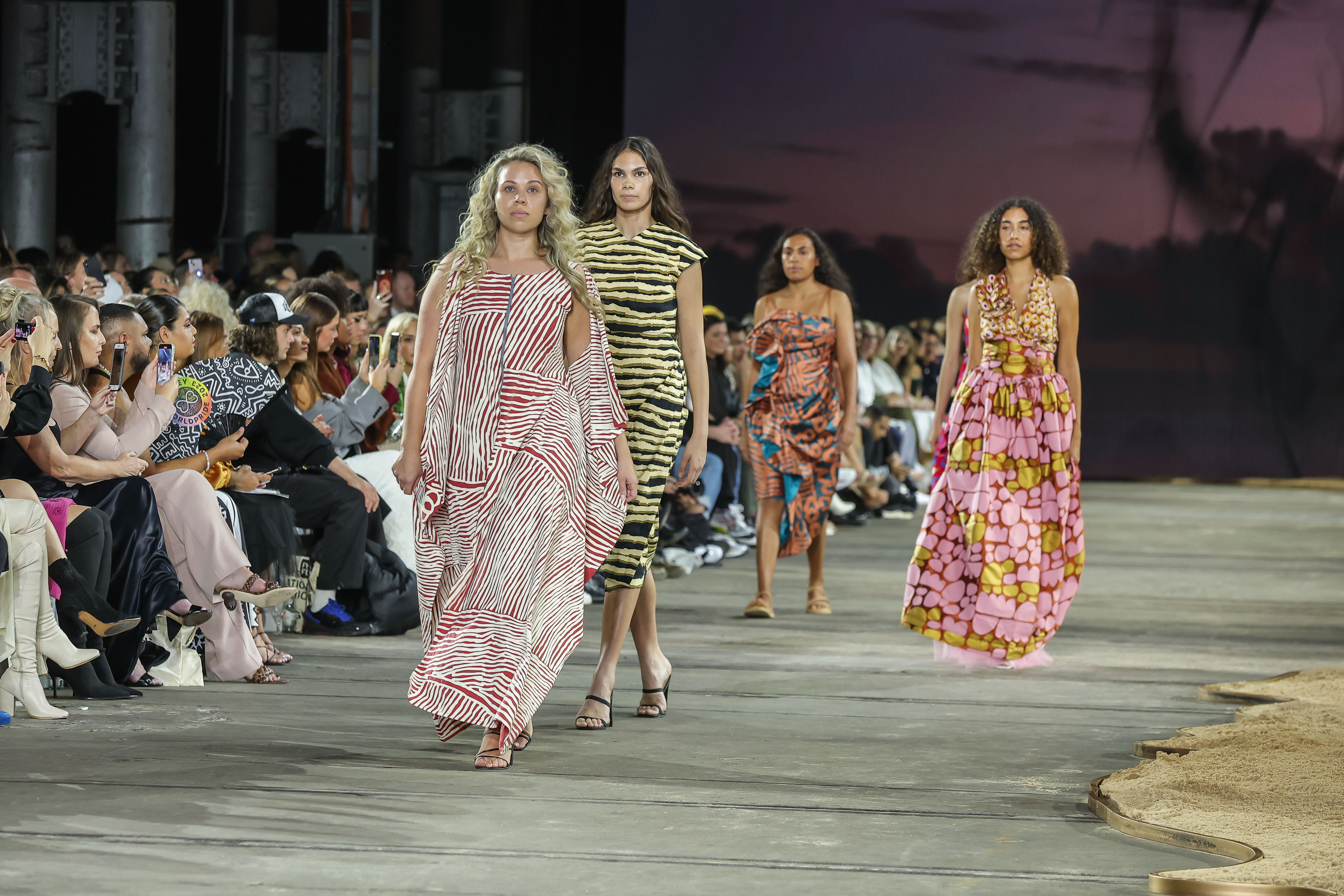 Ikuntji Artists closing Afterpay Australian Fashion Week in 2022.
