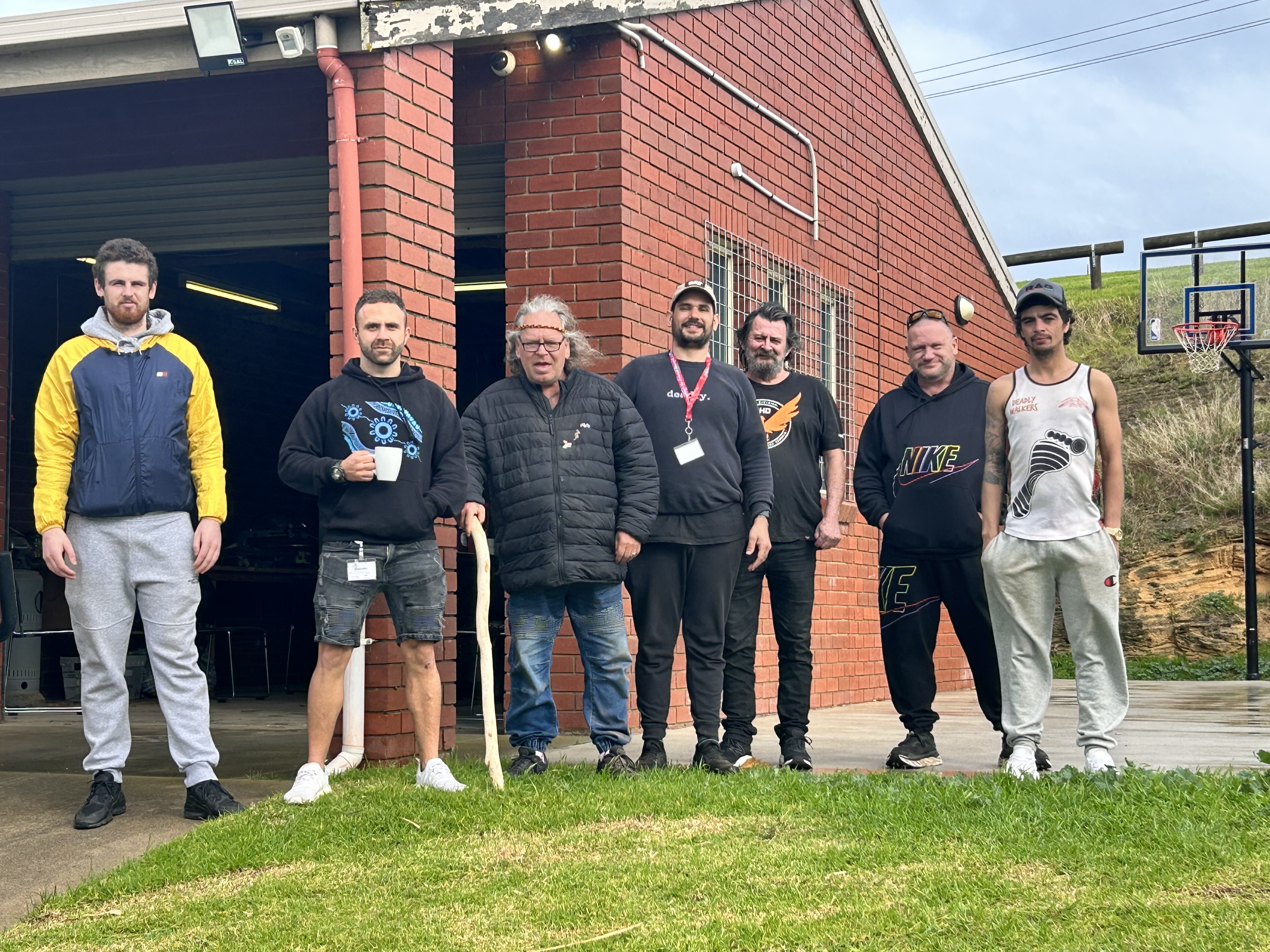 Men who take part in the men's groups run by  Gunditjmara Aboriginal Cooperative. (Image: supplied)