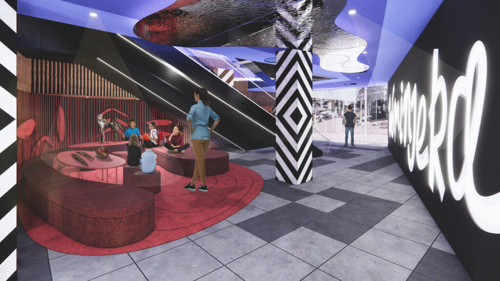 Render of Level 1 public lounge