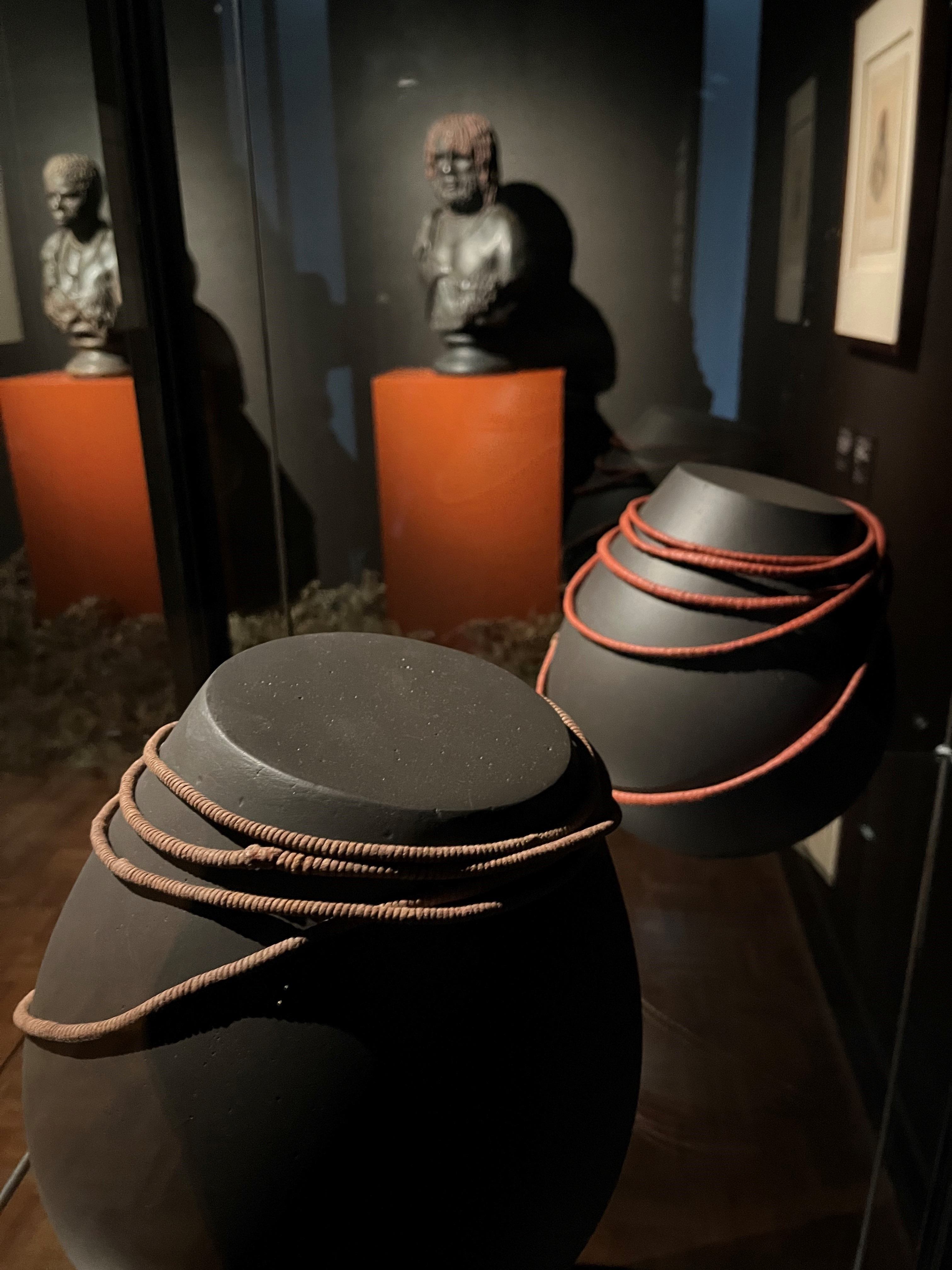 Mr Gall's necklace on display alongside the original necklace.