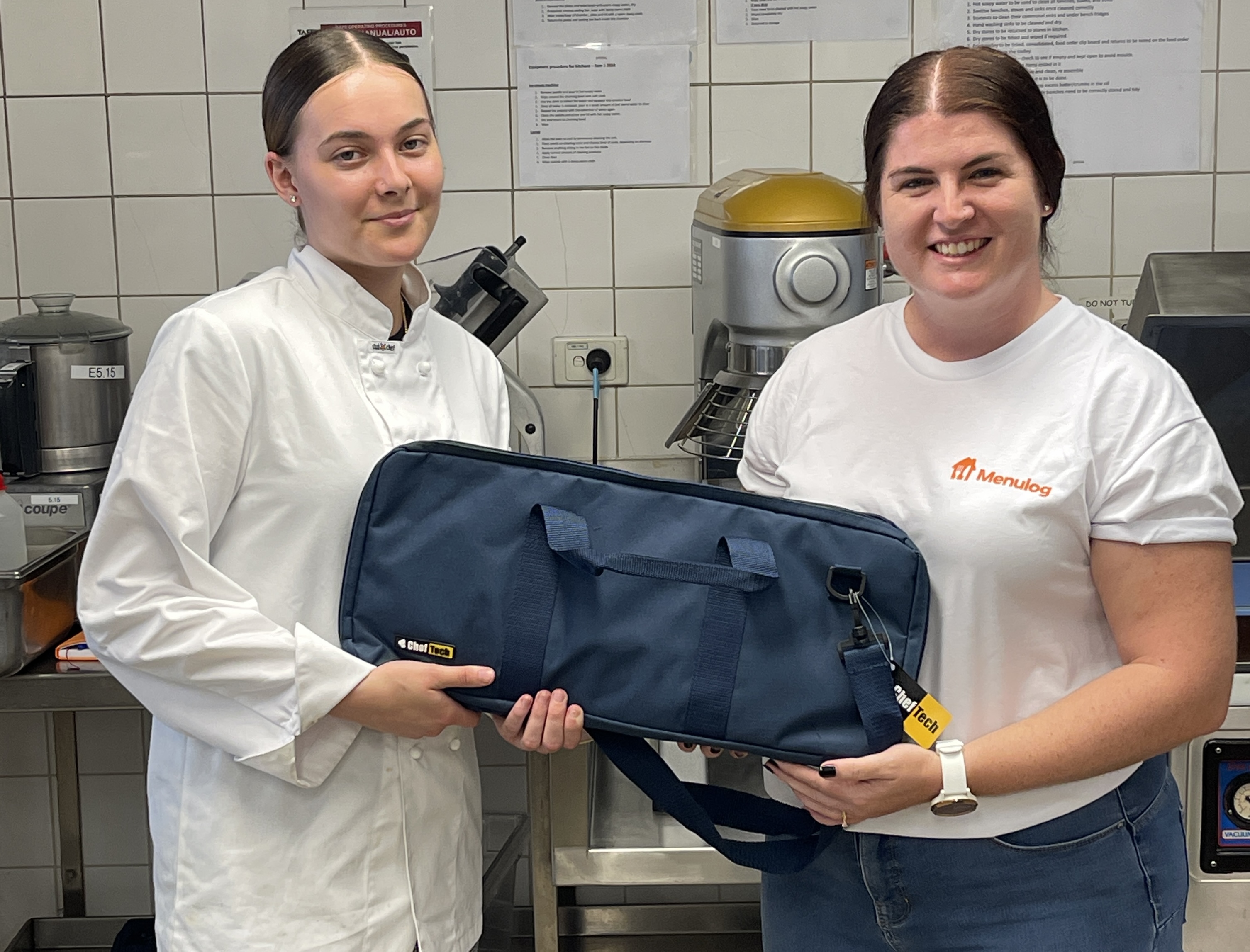 Lauren Coade with Brydie Allen from Menulog, a program sponsor. Photo: supplied