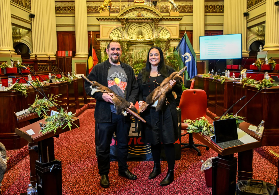 Assembly Co-Chairs Ngarra Murray and Reuben Berg (Image: Justin McManus)